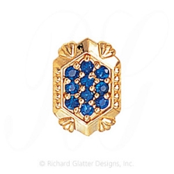 GS537 S - 14 Karat Gold Sapphire Slide 